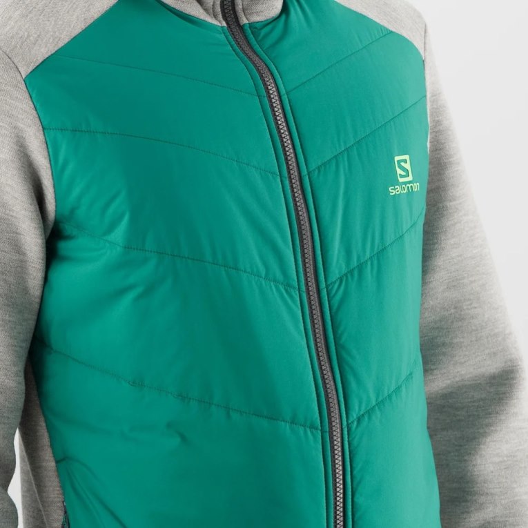 Chaquetas Salomon Essential Xwarm Híbrido Hombre Grises Verdes | MX SGQW065